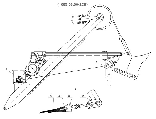 механизм окрывания ковша 1085.53.00-2 сб, лебедка 1085.53.100сб, скоба 1080.03.24, коуш 1080.03.25