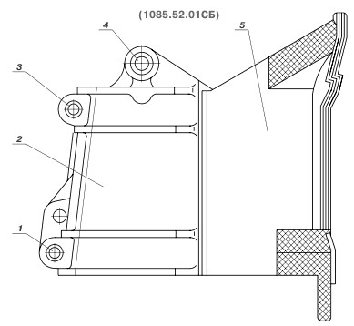 корпус 1085.52.01, втулка 1080.02.07, стенка задняя 1080.02.06, стенка передняя 1085.52.02, 1085.52.03