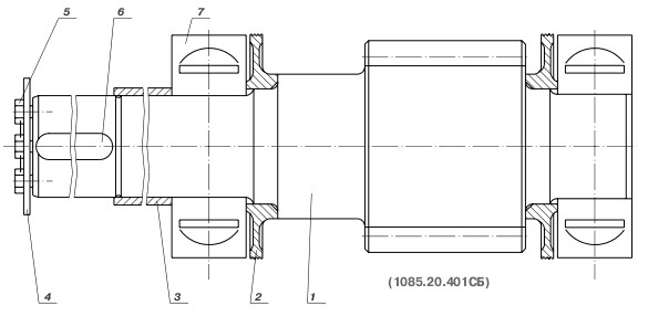 подшипник 3634, шайба 1080.20.405, втулка 1080.20.404, вал-шестерня 1085.20.402